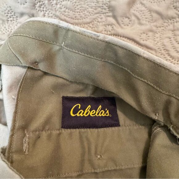 Men's Cuffed 100% Cotton Tan Pants - Picture 8 of 12